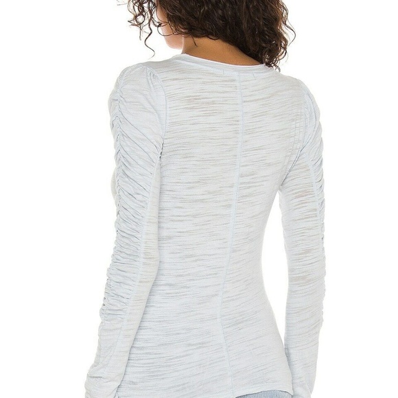 NWT Free People Natasha DENIM BLUE Ruffle Long Sleeve Top Size XS NEW - Picture 5 of 6